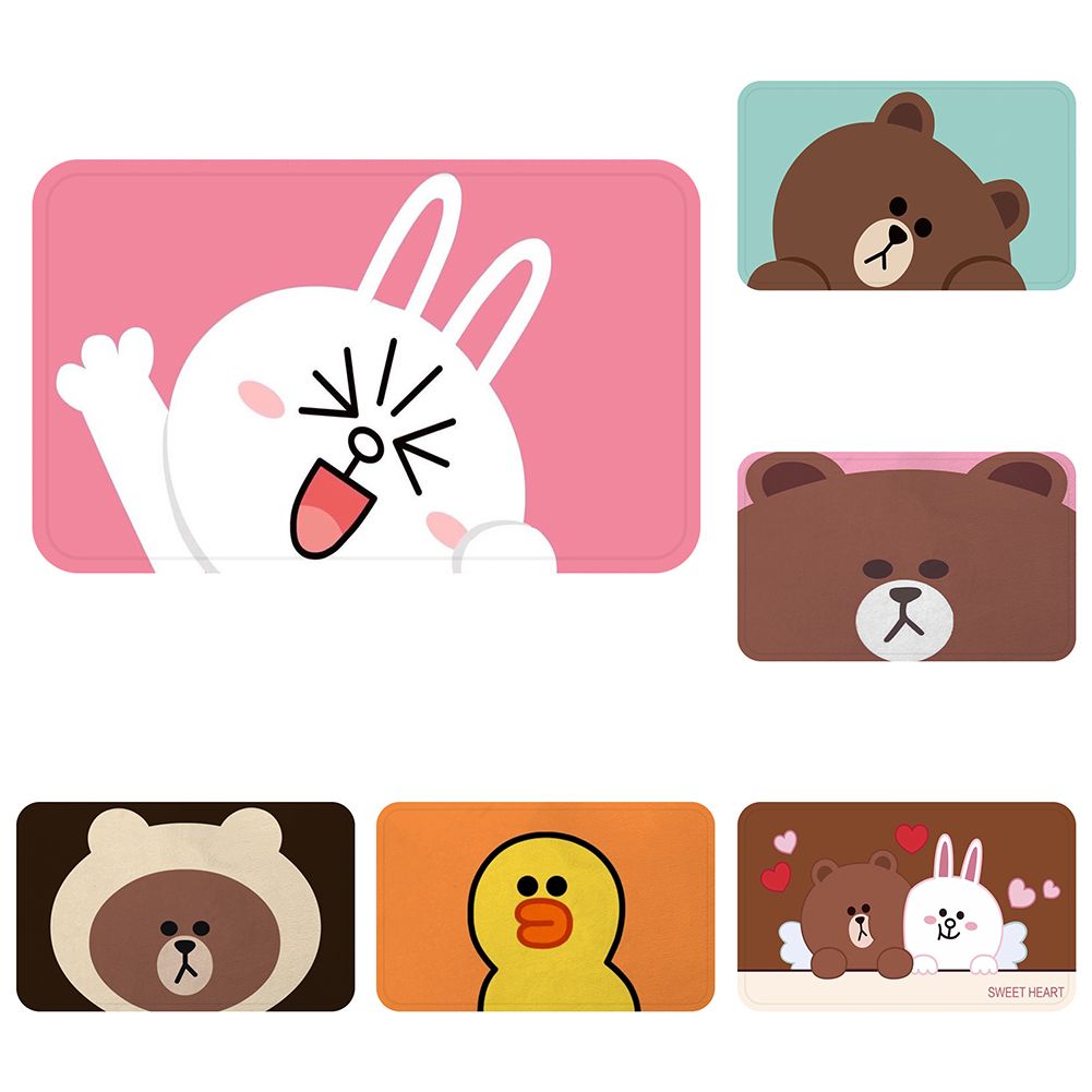 Bear Brown Bunny Cony Line Town Doormat Bath Kitchen Carpet Decorative Anti Slip Mats Room Floor Bar Rugs Door Home Decor Gift From Candide 4 49 Dhgate Com