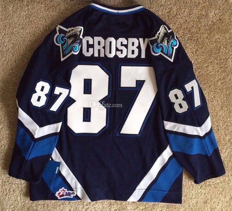Rimouski Oceanic #87 Sidney Crosby Blue Hockey Jersey ~ Size 50 M/L ~  Penguins