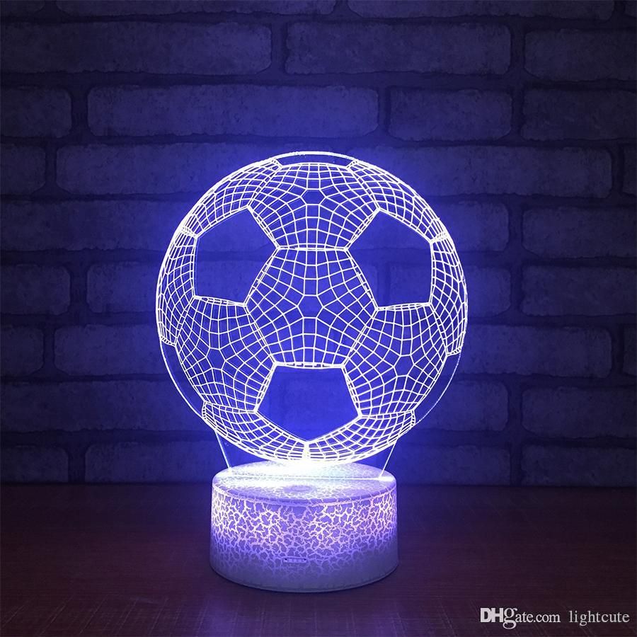 compre remotas es de la copa mundial de futbol en 3d de la lampara led multicolor de luces de la noche de la lampara led de la novedad lampada de