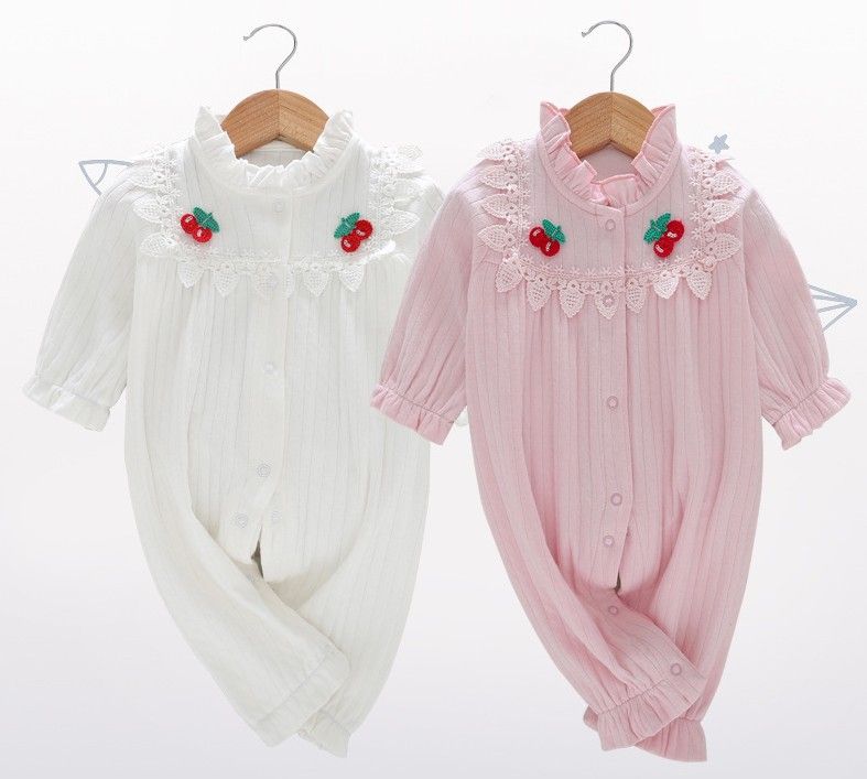 Baby Girl Lace White Embroidered Romper Infant Backless Ruffle Outfit Clothing