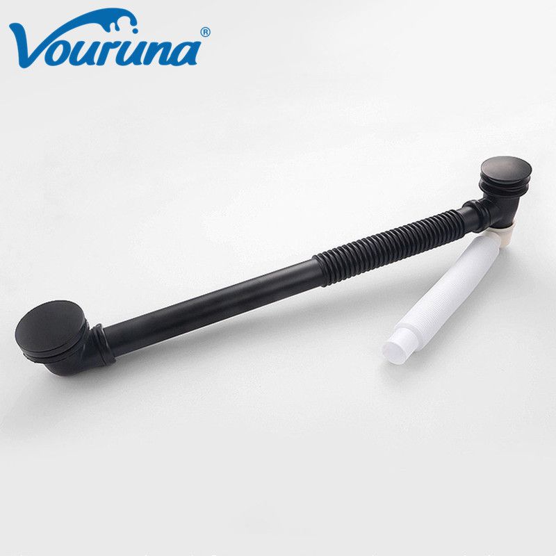 Discount VOURUNA Black Bathtub Drainer Push Down Pop Up Drains Bathing