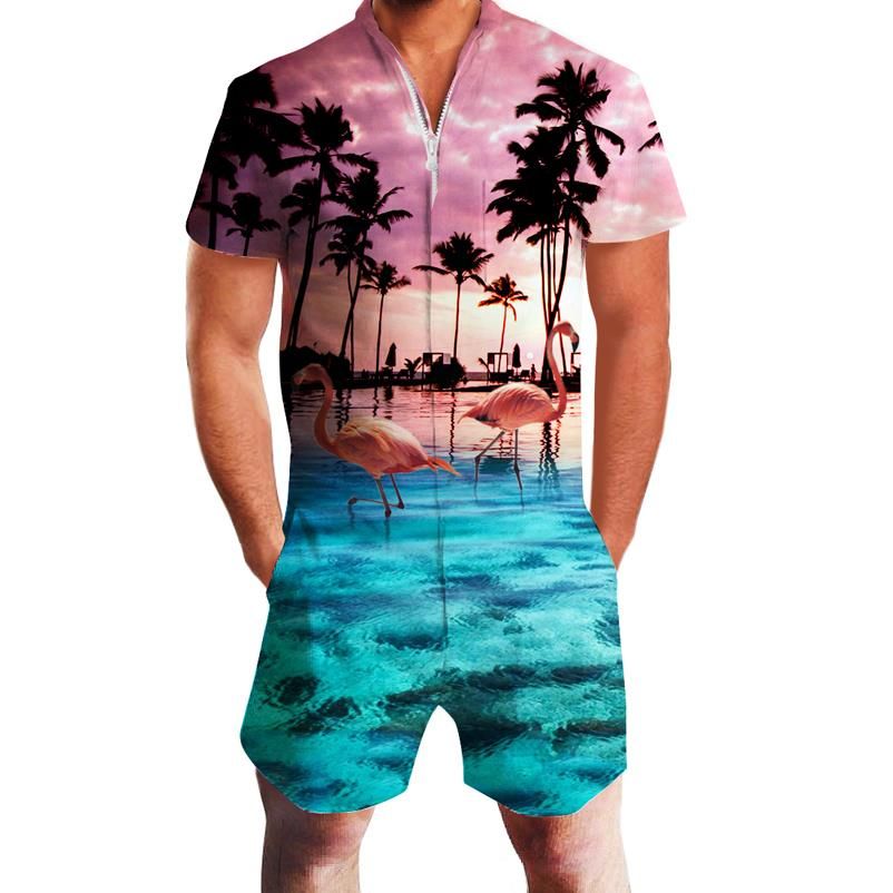 Hawaiian jumpsuit mens Clearance