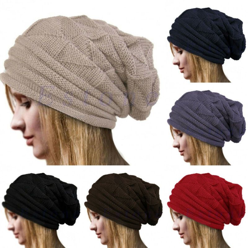 Womans Winter Hat Women Slouchy Beanie Cap Skull Baggy Knit Ski Oversize Fashion