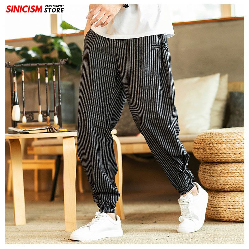 Satin Al Sinicism Magaza Erkekler Keten Cin Tarzi Harem Pantolon Erkek Cizgili Casual Kalinlasmak Pantolon Erkek 2019 Sonbahar Kis Sicak Tl475 5 Dhgate Comda