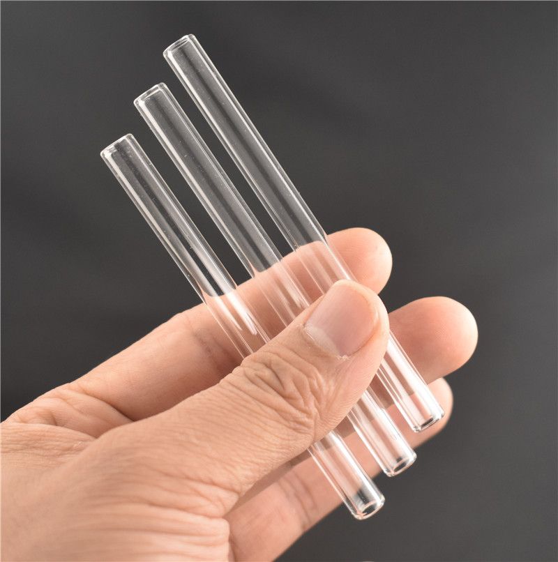 2020 10cm Glass Tube Clear Glass Pipes Oil Rig Water Pipe Smoking Pipes Hand Pipe For Tobacco