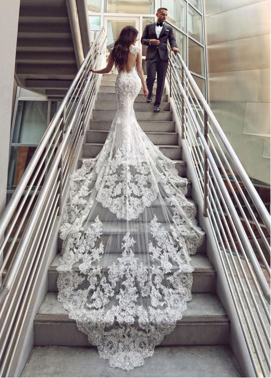 wedding gown trail