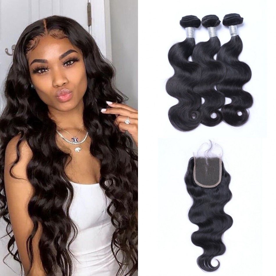 2020 Brazilian Human Hair Bundles With Closure 8 24 Inch High