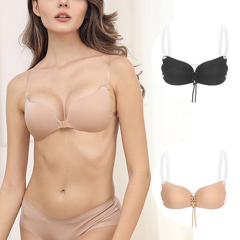 2020 Big Size Cup Women Backless Dress Strapless Push Up Silicone Bra Tops Adjusted Straps Invisible Adhesive Bra For Wedding Party From Sandlucy 27 40 Dhgate Com