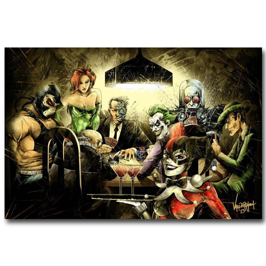 Batman Anti Heroes Playing Poker Funny Art Silk Poster 24x36inch 24x43inch  0546 From Wangzhi_hao8, $ 