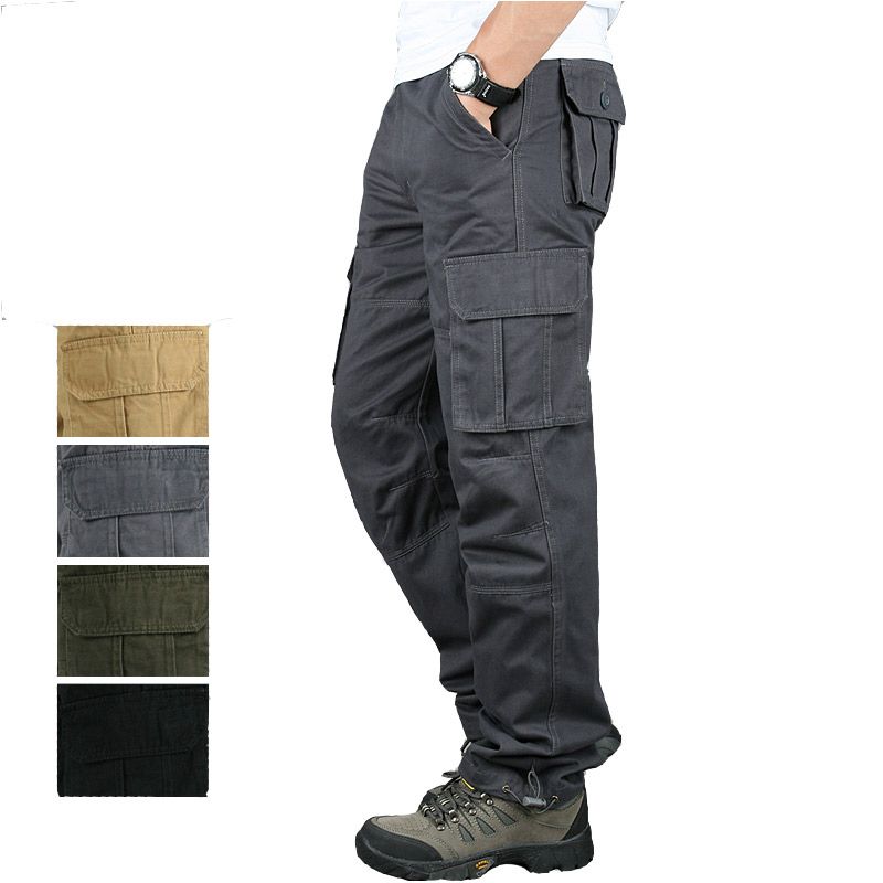 Compre Kegzeir Otono Invierno Cargo Pantalones De Trabajo Hombres
