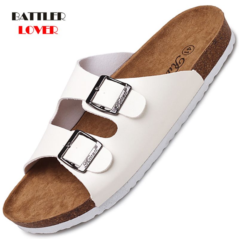 mens leather mule slippers