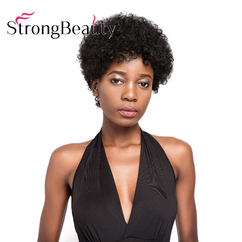 100 Human Hair Wigs For Black Women Men African American Kinky
