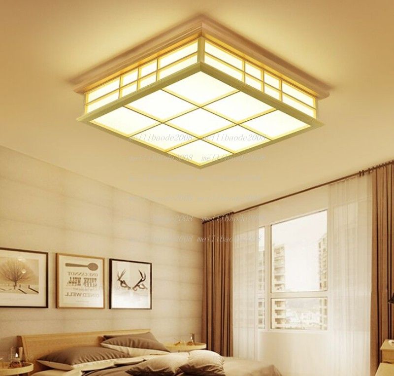 2020 Led Wood Ceiling Lamp Japan Wooden Light Hotel Home Dinning