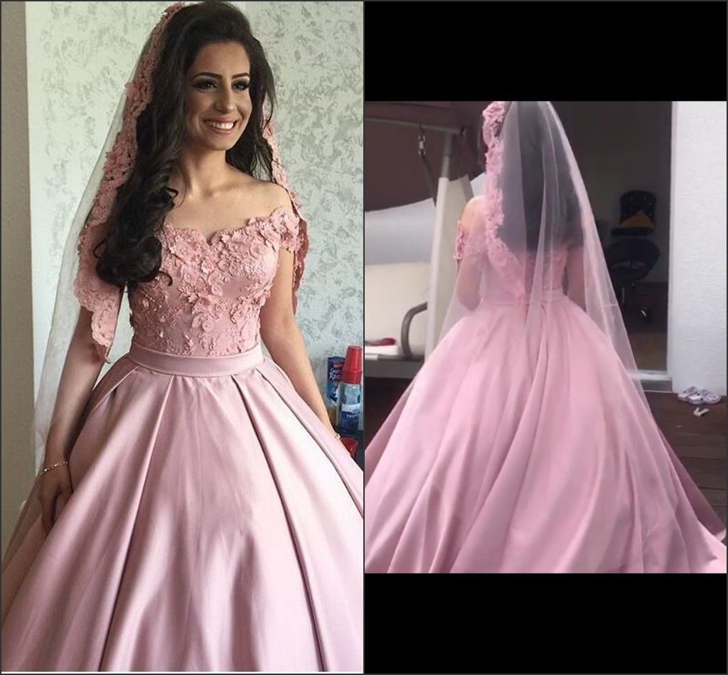 dusty pink wedding gown