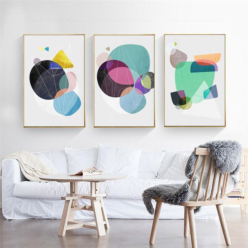 2019 New Style Modern Simple Abstract Geometry Color Block Polygon Living Room Decorative Painting Core From Hobarte 34 1 Dhgate Com