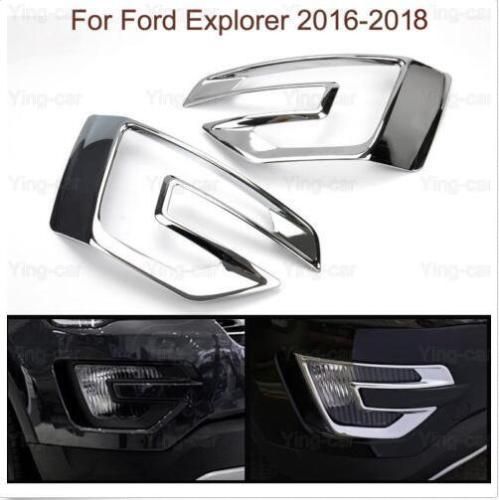 Black Chrome Rear Tail Light Lamp Frame Cover Trim  2016-2018 For Ford Explorer 