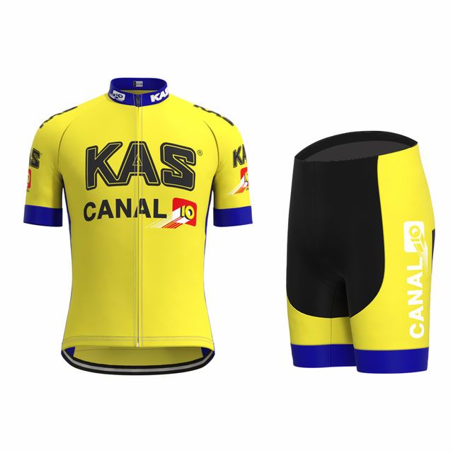 KAS hombres amarillos conjunto del equipo profesional de ciclismo gel de ropa 19D pad carreras de MTB carretera de montaña bici usan pantalones cortos en bicicleta
