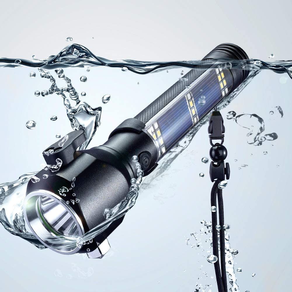 2020 Mini Solar Light Safety Hammer Flashlight Multi ...
