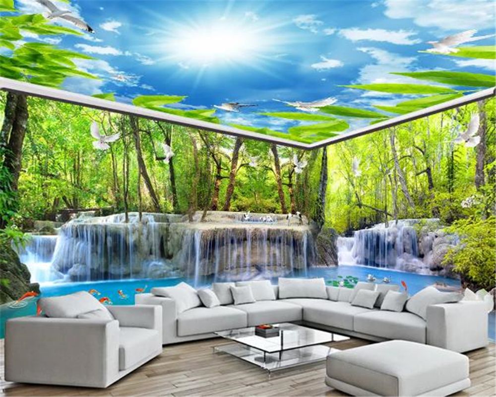 3d Full House Background Wall Wallpaper Dream Forest Landscape Scenery  Living Room Bedroom Decorate Eco Wallpaper