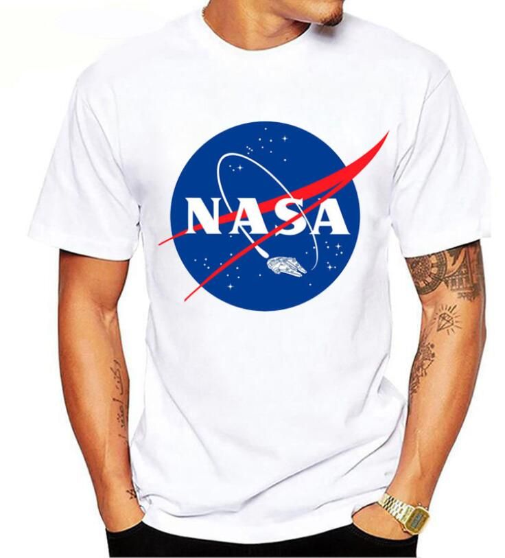 Circular de repuesto activación Camiseta NASA Espacio blanco Camiseta Retro Harajuku Hombres Camisas de  algodón Camiseta Gráficos de la NASA