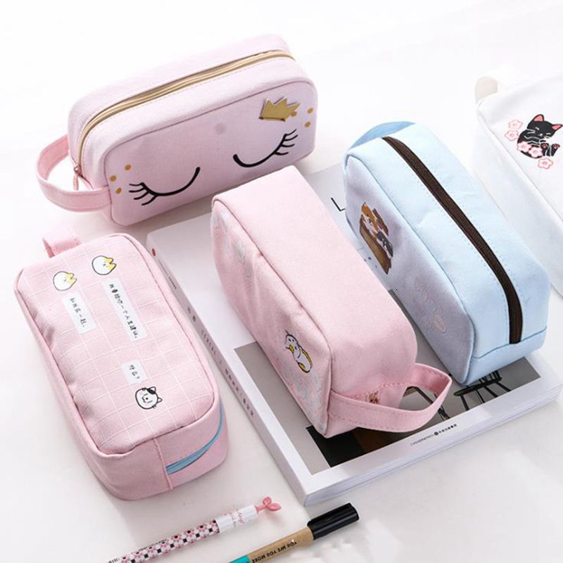 ​Estuche de Lápices de Gatito Estuche con Solapa Vicloon Estuche Escolar para Niñas Niños Adolescentes Estudiantes Adultos Azul 
