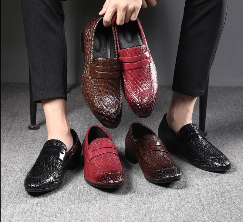 Mens Leather Shoes ,Spring//Fall Loafers /& Slip-ONS Tide Shoes//Stylish Leather Shoes//Peas Shoes Office /& Career Party /& Evening