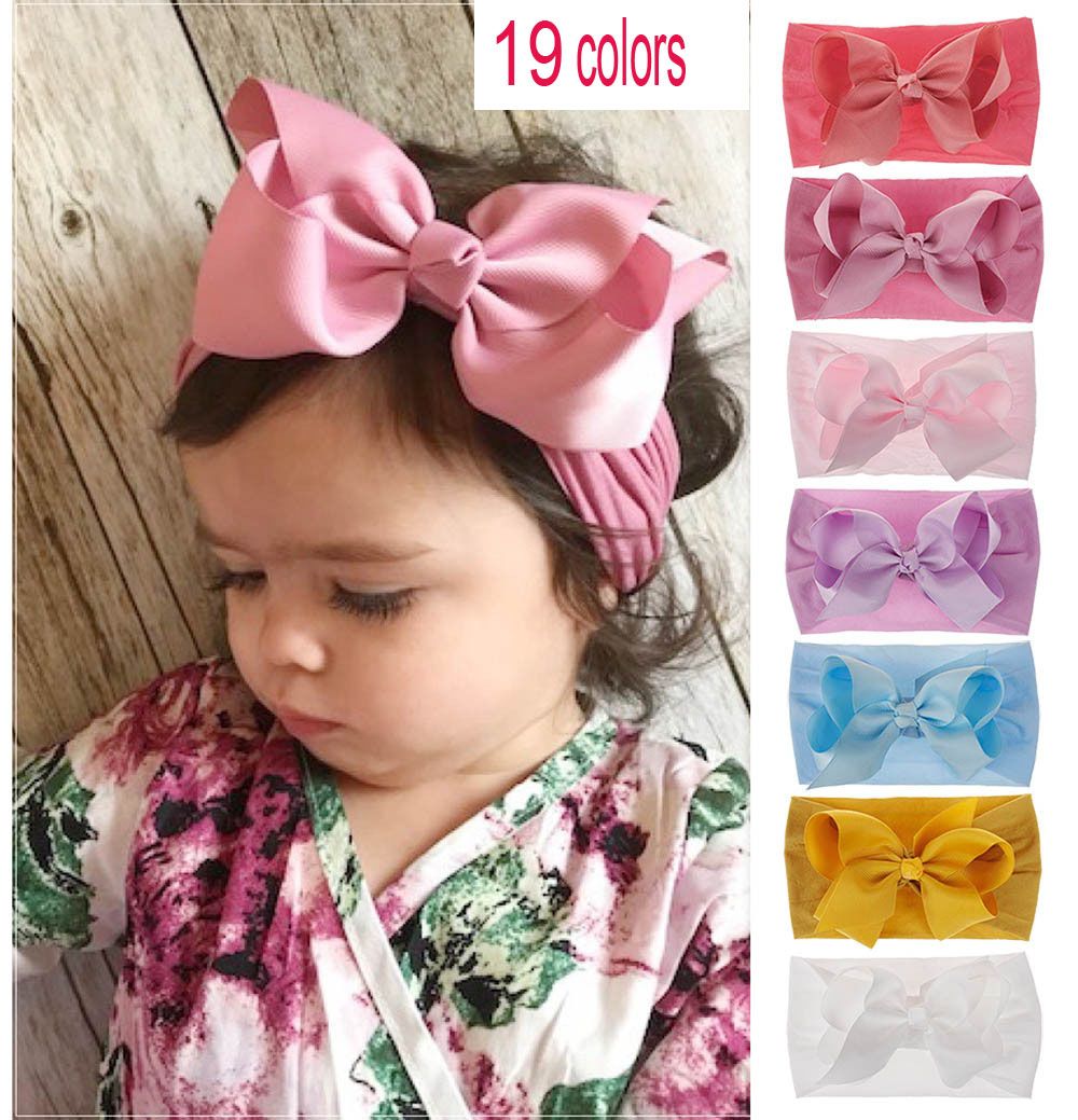 64 Wholesale Mix lots Baby Toddler Girls elastic headband headwear Hair Bows~