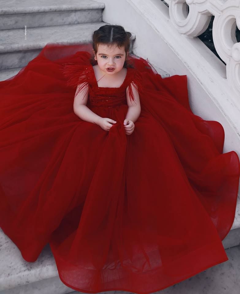red princess dress for baby girl