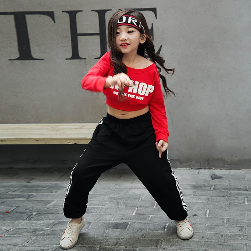 Hip Hop Niñas Cultivos Ropa Para Danza Niños Camiseta De Manga Larga Y Pantalones Piezas Conjuntos Adolescente De Ropa Para Niñas De 15,2 € | DHgate