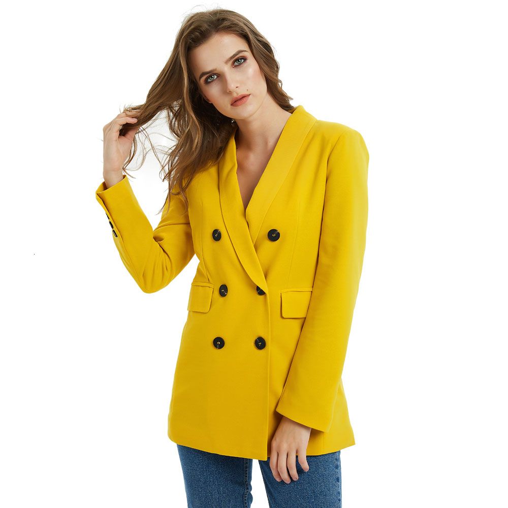 Pink Yellow Color Suit Blazer Jacket 