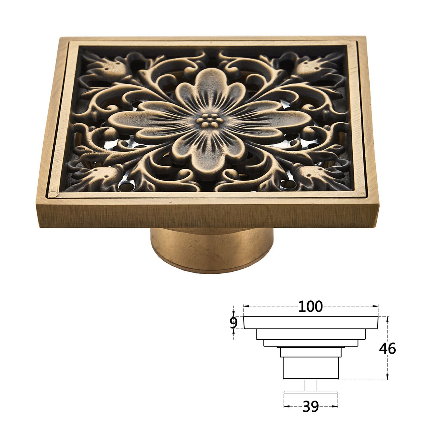 2020 Floor Drain Brass Bathroom Tile Insert Floor Drainer With