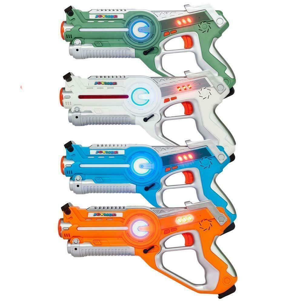Pack de 4 cañones laser tag y Chalecos Blasters láser infrarrojo juego de batallas 0.9mW