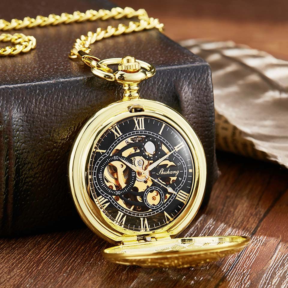 Acquistare Orologio Da Taschino Meccanico In Oro Di Lusso Orologio Con  Diamanti Incisi Al Laser Collana Di Animali Con Carica Manuale Orologi In  Bronzo Da Uomo Con Catena Economico | Consegna Veloce