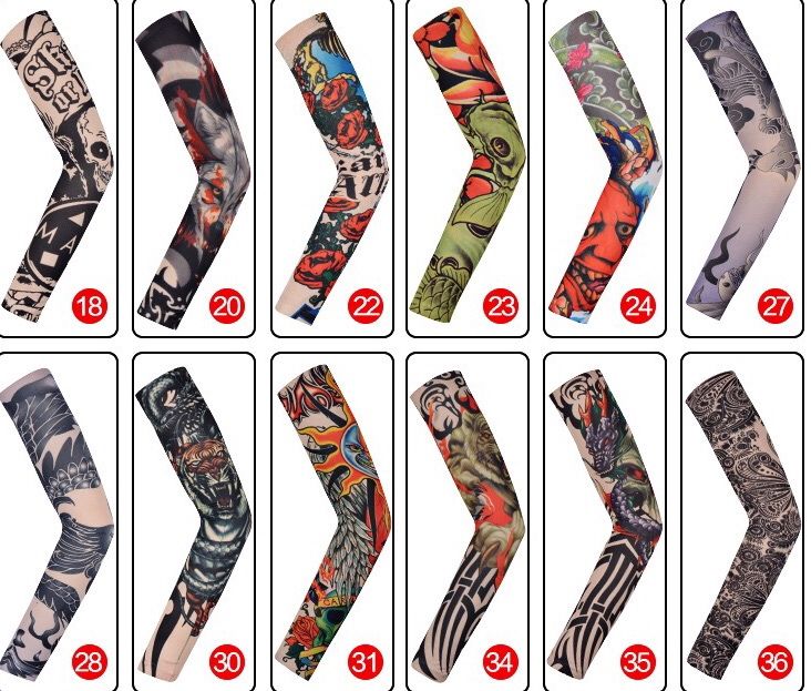 Compre Anti Sol Moda Moda Homens E Mulheres Tatuagem Braco Mangas Pernas Altas Elasticas Nylon Halloween Festa Festa De Festa Tatuagem Manga De Zhouliyuan 4 39 Pt Dhgate Com