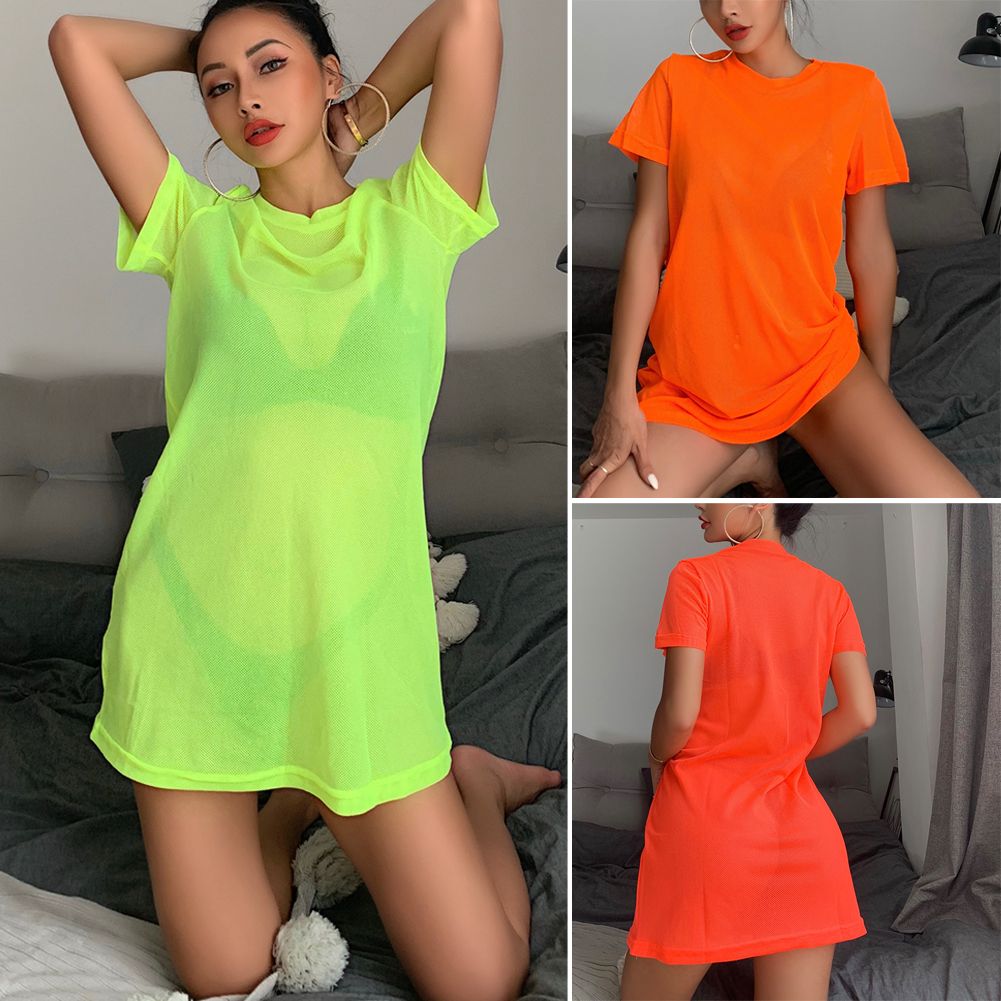 Women Sexy Mesh Bikini Cover Up Bathing Summer Beach Dress