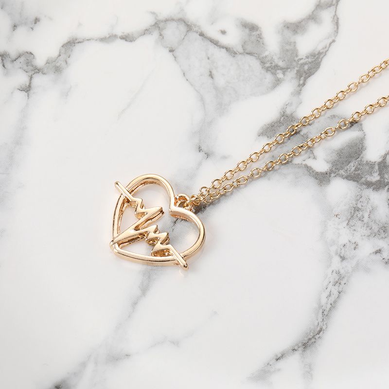 I Love You Heart Beating Necklace Heartbeat Cardiopalmus Pendant