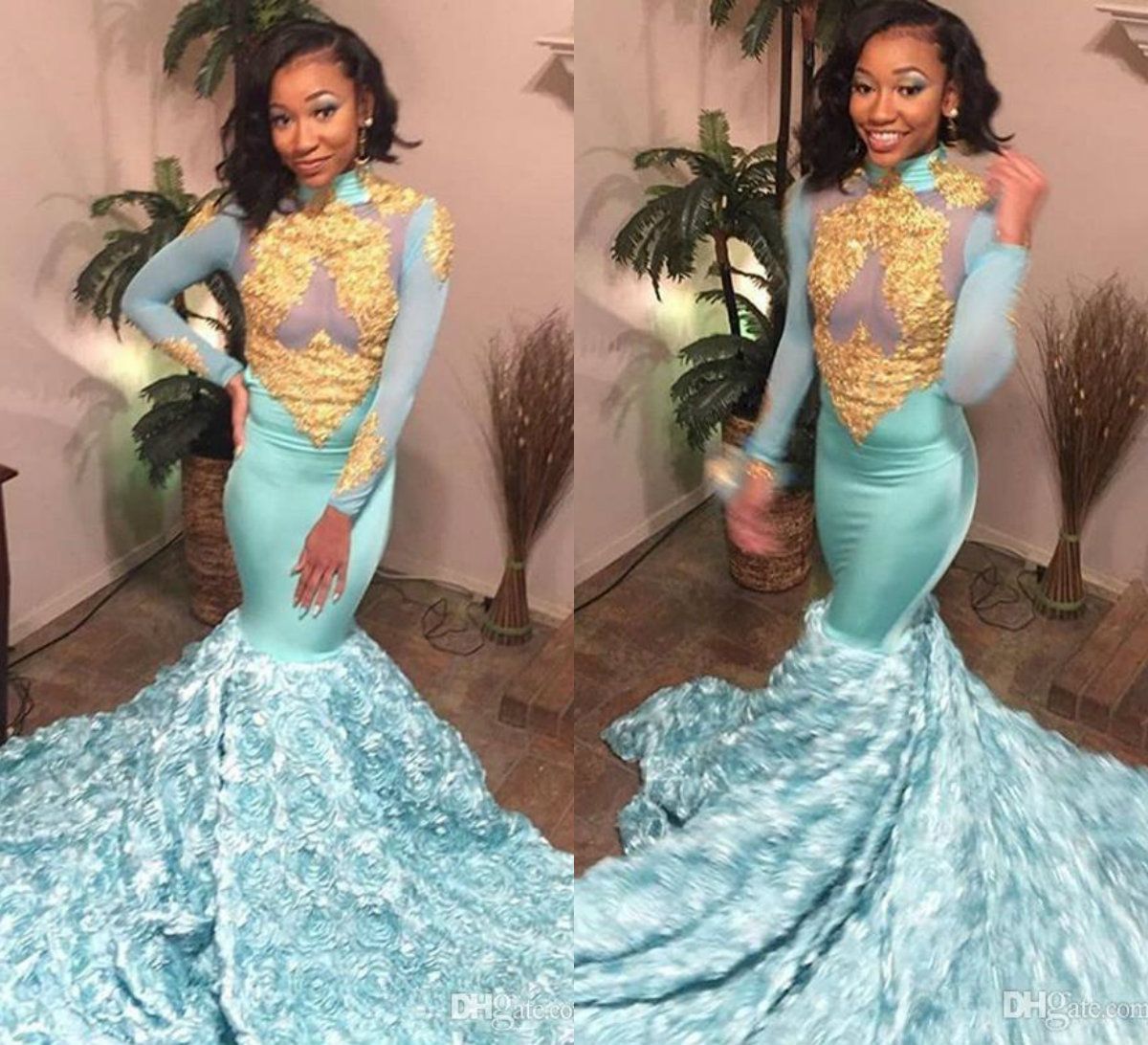 light blue maxi prom dress