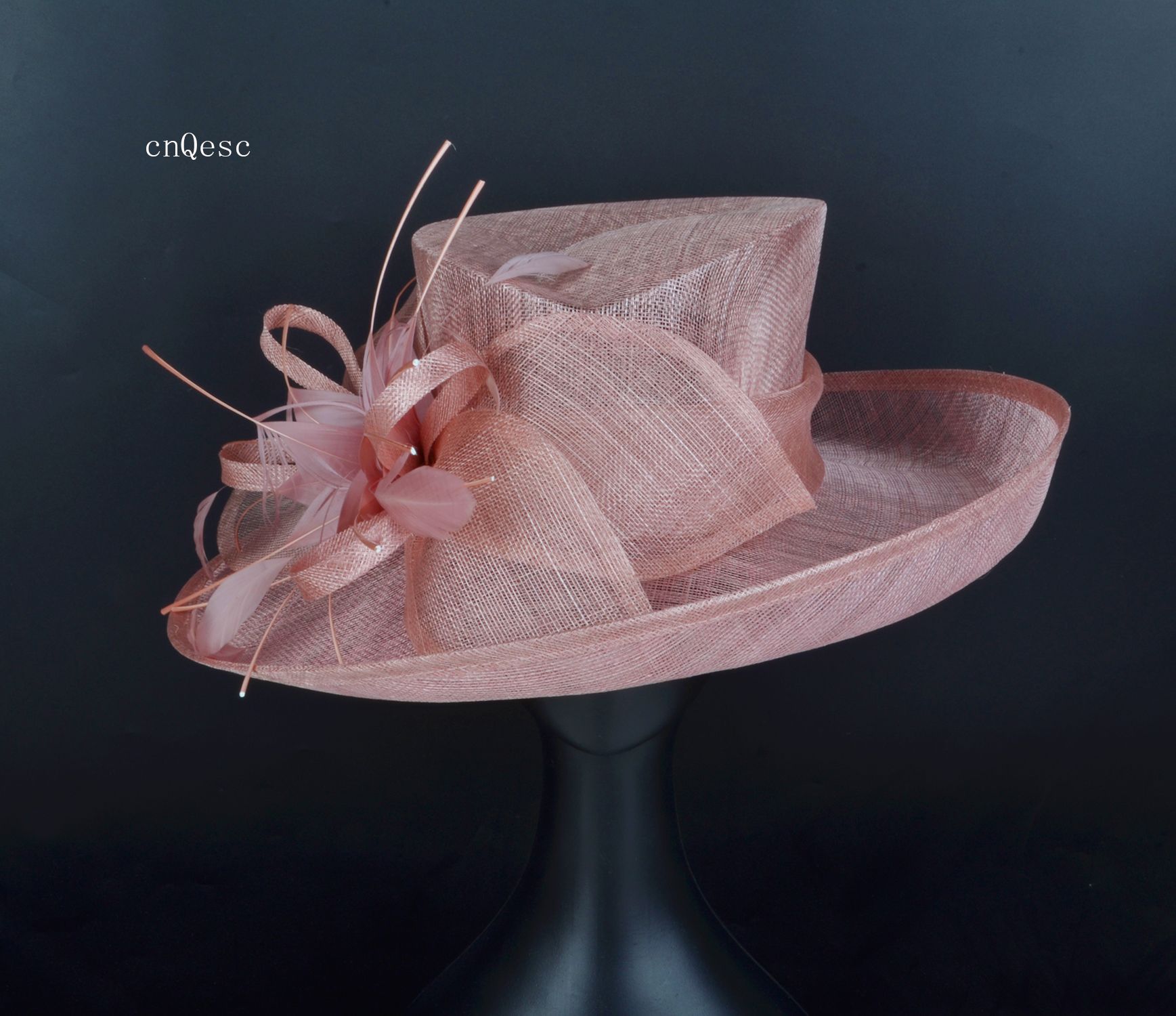 ladies pink wedding hats