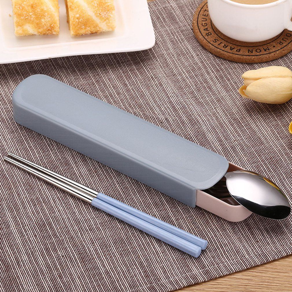 Portable Dinnerware Set Stainless Steel Travel Tableware With Box For Kid Picnic Cutlery Dinner Set Kitchen Accessories Christmas Dinnerware Sets Christmas Dinnerware Sets Clearance From Hellocompanys 17 59 Dhgate Com