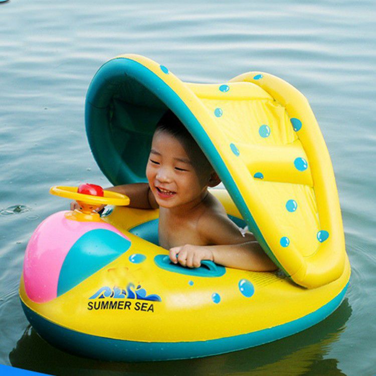 Piscina Inflable para Ninos Sombrilla Sombra Verano al Aire Libre Juguetes Nadar 