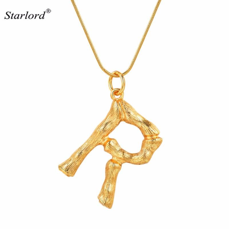Initial Letter R Necklace Snake Chain 