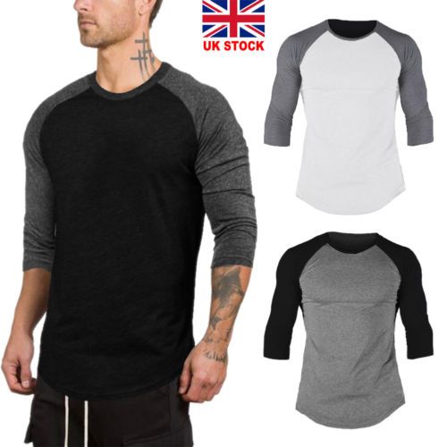 De Raglán De Béisbol De Manga 3/4 Para Hombre Jersey Camisetas Cuello Redondo Tops Lisos Patchwork Camisetas De Algodón Camisas Ropa Masculina De € | DHgate