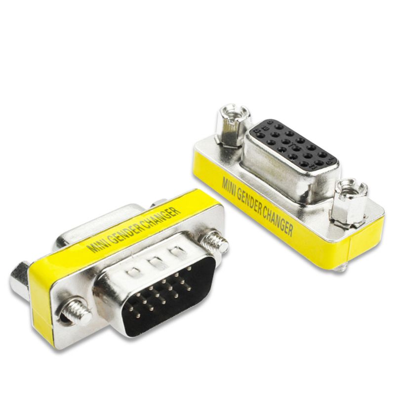 Computer Cables at 1PCS Mini Gender Changer Adapter 15-Pin HD15 VGA//SVGA M-M Cable Length: Adapter