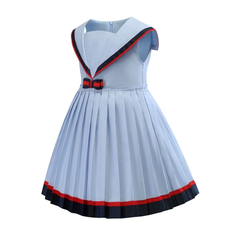Niñas vestidos de cuello marinero 2019 niños vestidos de verano para niñas vestido plisado vestido ocasional Niñas vestidos de cuello marinero 2019 niños vestidos de verano para niñas vestido plisado vestido ocasional