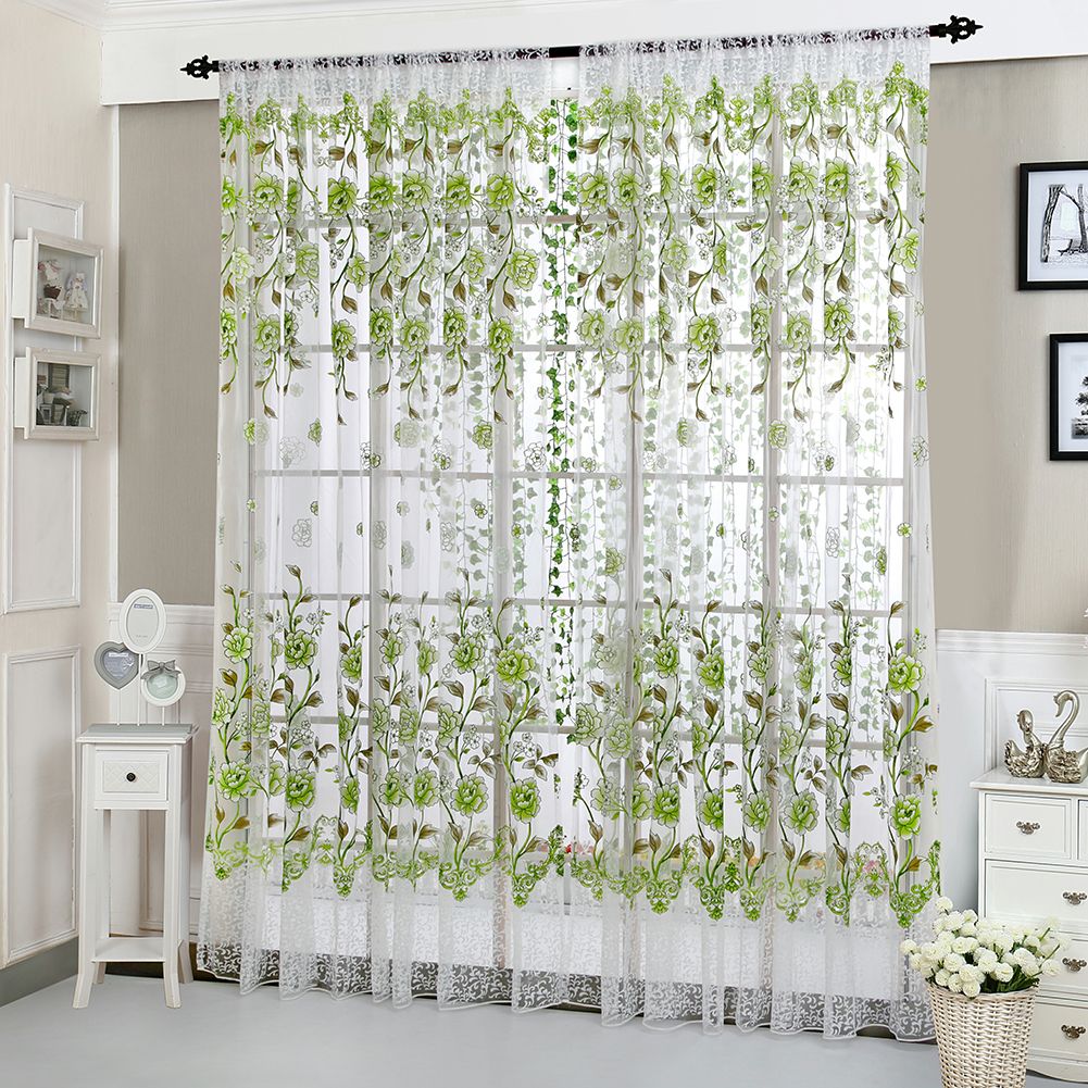 Peony Tulle Curtains For Living Room Bedroom Home Door Window