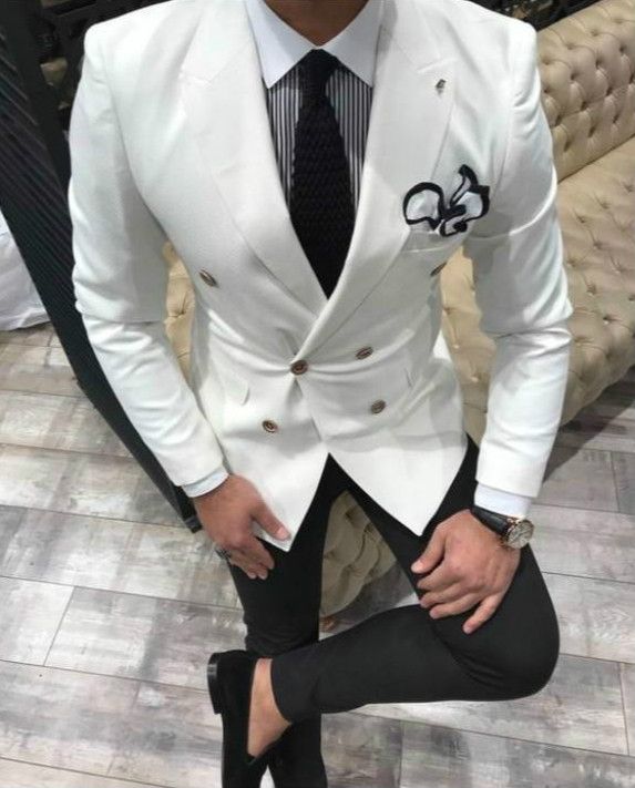 double breasted blazer white