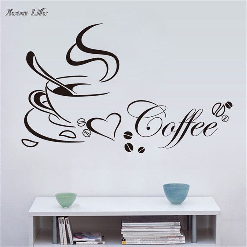 Removable Coffee Cup Decals Vinyl Wall Sticker Home Kitchen House Room Decor OK Removable Coffee Cup Decals Vinyl Wall Sticker Home Kitchen House Room Decor OK