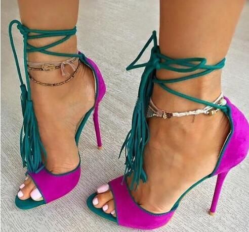 fuchsia suede heels