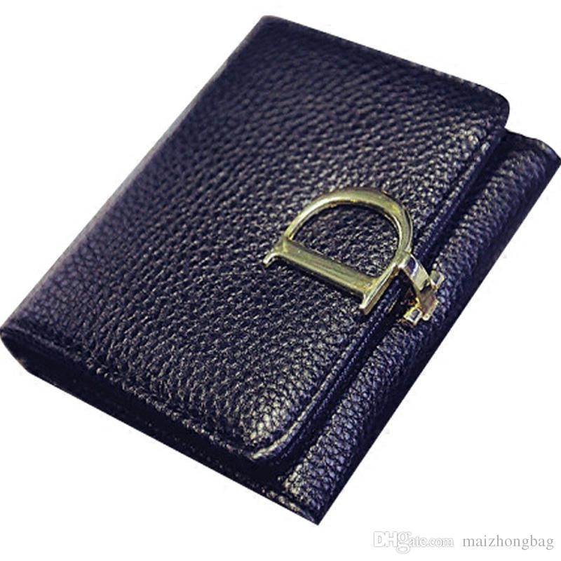 y monederos para mujer 2017 Broche de presión de embrague corto Monedero