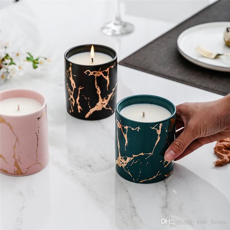 Half Gold Rose Plating Concrete Candle Jar Popular In Australia Candle Jar Supplier In China